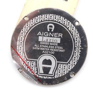 Aigner Watch Case Back Silver Tone Stainless Steel Lazio A32100 Replacement